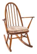 An Ercol elm and beech 'Quaker' rocking chair,