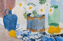 British School (second half 20th century) Still life of daisies,