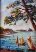 André Couchet (French, 20th Century) Rocks at Cancale,
