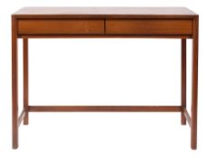 A teak side table, circa 1960s; with two frieze drawers,