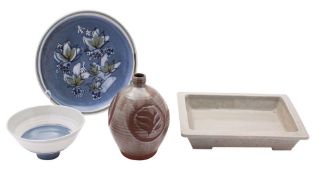 *Marianne de Trey [1913-2016] a group of ceramics, comprising a footed porcelain bowl with blue,