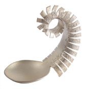 Karina Gill silver caddy spoon, hallmarked K E G, Birmingham 2017, in the form of a snail, 25grams,