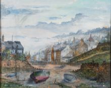 *David Bradley [British, 20th century] The Old Slipway, Maryport signed lower right oil on board