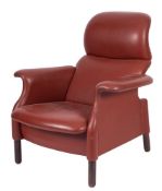 A 'San Luca' faux leather upholstered armchair, designed by Achille and Pier Giacomo Castiglioni,