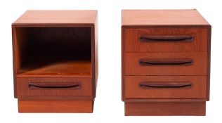 Two teak bedside cabinets, G Plan Fresco range, circa 1960s; one with three drawers,53cm high,