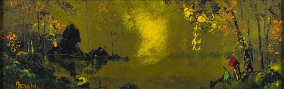 George Richard Deakins (1911-1982) A jungle lagoon scene,