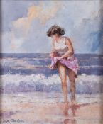 * Nicholas St John Rosse (b.1945) A young woman paddling