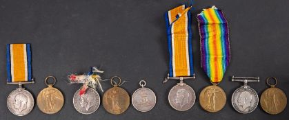 Three WWI pairs '38878 DVR. A. Legg. ASO' '111392 DVR. G. Grundy. RA' with medallion '2542 Pte. H.