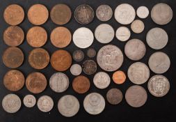 A group of higher grade pennies, including 1911, together with mixed silver coins.