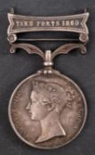A Second China War Medal with Taku Forts 1860 clasp, unnamed.
