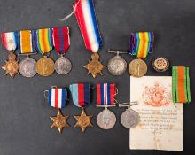 A WWI group of four to 98281 Pte J Burge 2/Devon R'.