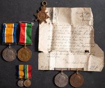Two WWI pairs 'Hugh Stevenson,' War Medal and Mercantile Marine War Medal 'Wallace G Rowe,