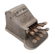 'The Adder' mechanical calculator, lever operated in a cast case with trade mark stamps to body,