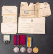 A WWI Distinguished Service Medal group of four to '10652 B S Mjr E White RGA', George V DSM,,