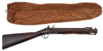 A 19th century brass-barrelled flintlock blunderbuss by H Nock,
