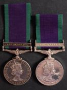 Two Elizabeth II General Service Medals with South Arabia clasp '23861287 Tpr J C Maginty 1