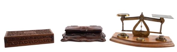 An early 20th century treen stamp box,