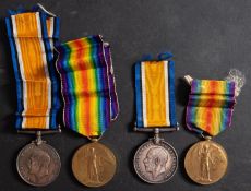 Two WWI Royal Artillery Regiment pairs. '72787 Gnr. B Bailey RA' '2085 Dvr G F Blewett RA'.