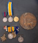 Two WWI groups and a Death Plaque.