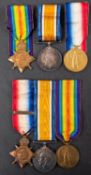 Two WWI trios, '9517 Pte J.R.W. Thompson SCO. RIF' '6296 Pte F.C. Hurt 1/LINC.