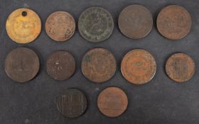 A Plymouth Sail Canvas Manufactory token, 1796, Exeter token, 1792, Pot Office token 1794,