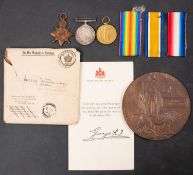 A WWI trio and death plaque to '3365 L-Cpl T. C. Pope 4-LOND.