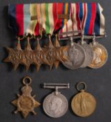 A WWI and WWII family group comprising WWI trio to 'Ply 15950 Bugr G.A.