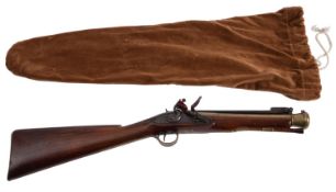 A 19th century brass-barrelled flintlock blunderbuss by Wheeler & Son,