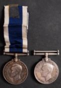 Two George VI Royal Naval Long Service and Good Conduct Medals. 'J.