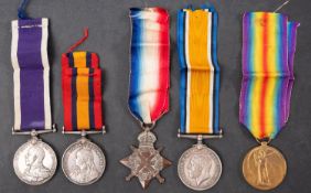 A Boer War WWI group of five to '159137 R Cudmore PO 1 RN',