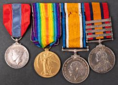 A South Africa & WWI group of four to '2115 Gnr R J Balcombe 5th ED RGA',