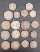 Mixed silver coins including 1914 silver German 5 mark, 1910 3 mark, Swiss 5 Francs,