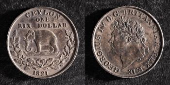 A higher grade Ceylon One Rix Dollar, 1821.