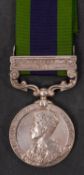 A George V India General Service Medal with Afghanistan NWF 1919 clasp to '201908 Pte A W Ayres