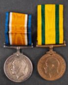 A WWI pair to 'Pte. R. P. Mitchell. Hamps. R' comprising War Medal and Territorial Force War Medal.