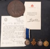 A WWI group of four to '269973 TJ Battle CERA 2 Cl HMS Impregnable', 1914 -15 Star, War Medal,