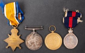 A WWI group of four to '2033 Pte C E Harris 1/2 Mon R', 1914 Star, War Medal,