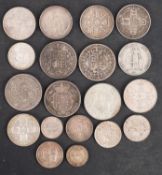 A group of British silver coinage, including higher grades and 1893 proof half crown (damaged),
