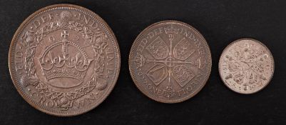 A boxed part proof set, 1927 (Crown/Florin/Sixpence).