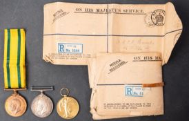 A WWI trio to '329390 Gnr W C R Peacock RA', War Medal,