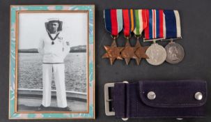 A WWII Royal Navy group of five to 'LX 533441 R H Bowden A/L Sea HMS Centaur', 1939-45 Star,