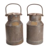 Two small milk churns for 'G L Goad, Shaldon',