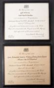Two framed WWI Mentioned in Dispatches Citations for Nurse Miss M F Bradshaw,