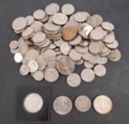 A bag of USA including half dollars, quarters, dimes.
