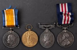 A WWI Military Medal group of four to 'MS- 2362 CQM Sjt A Graham 35.Amm.