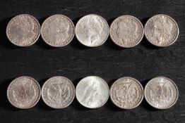 USA Dollars, 1886/1887, 1904/o mint and 1922.