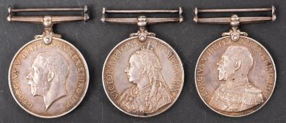 A South Africa group of three to '343003 W R Warren RN', Queen's South Africa Medal (HMS Pearl),