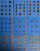 Whitman folder - three farthings, four brass threepence,