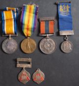 A WWI group of three to 'M-338425 Pte F.W.