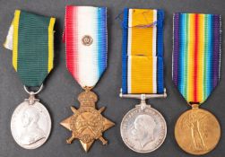 A WWI group of four to '11023 Pte E C Hayball Glouc. R.